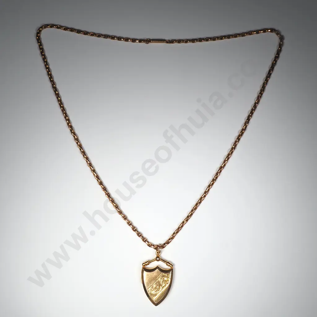 Anitque 9ct Gold Locket & Chain Image 1++