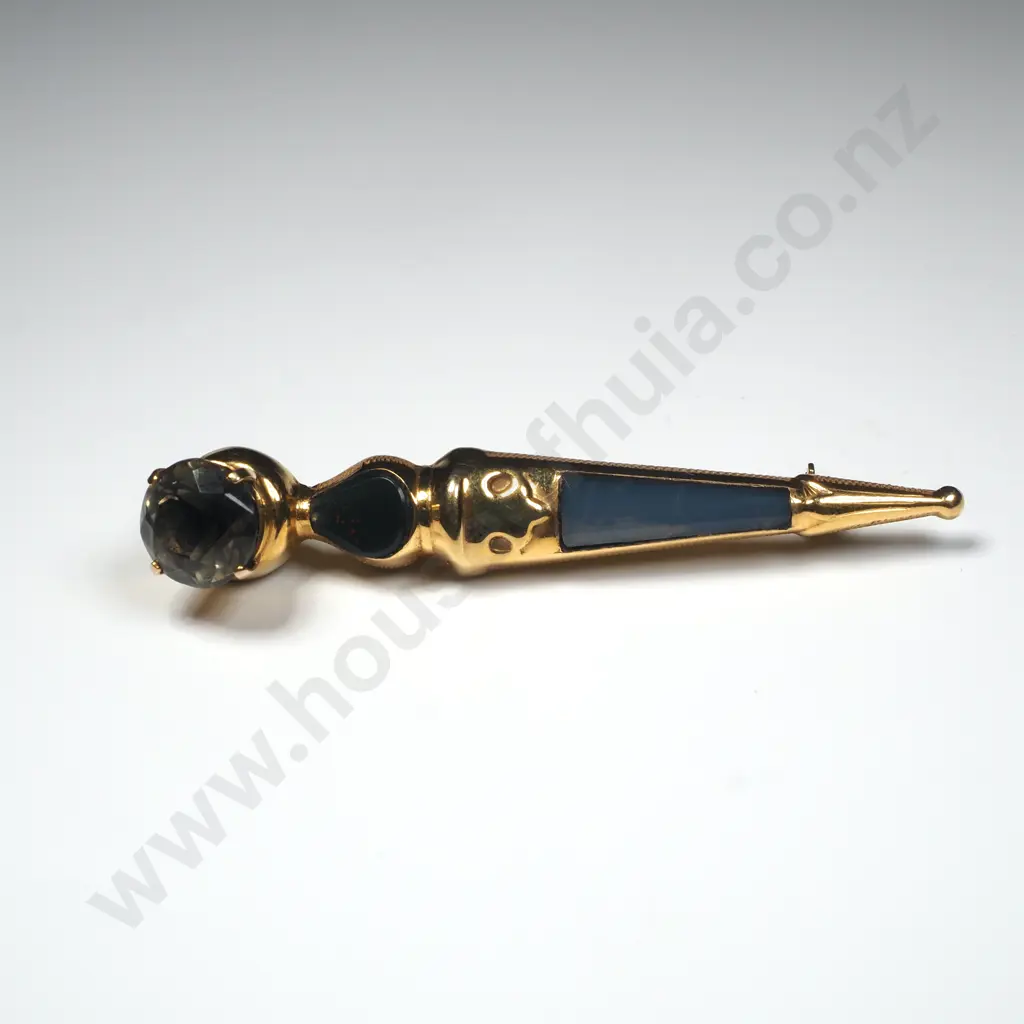 Scottish Dirk Brooch w Clear Hallmarks Image 1++