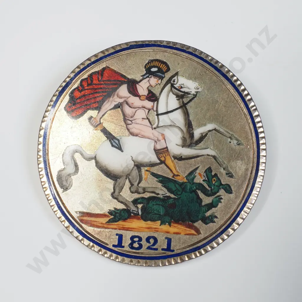 1821 United Kingdom Enameled Crown Coni - Brooch Mounted but Brooch Removed Image 1++