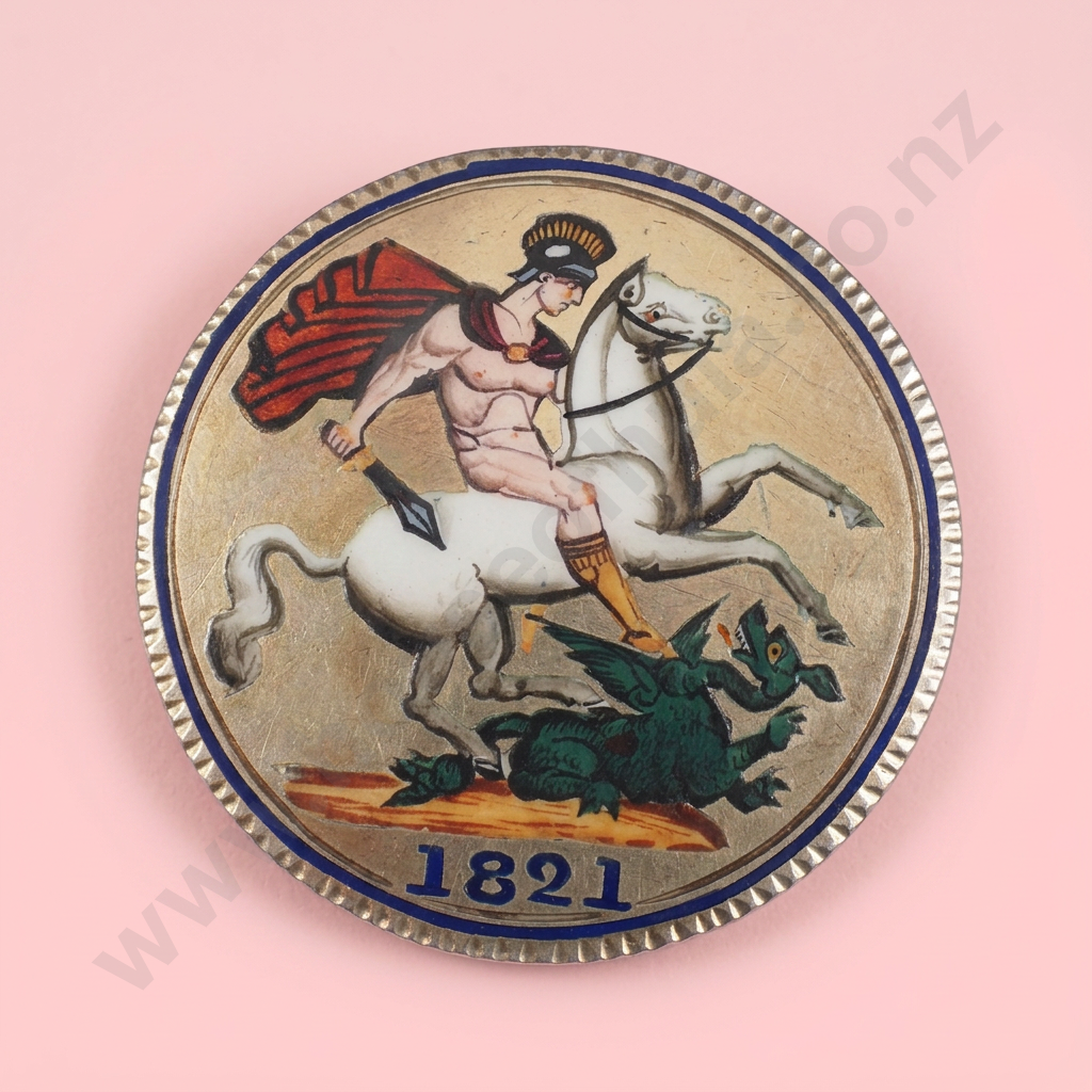 1821 United Kingdom Enameled Crown Coni - Brooch Mounted but Brooch Removed Image 1++