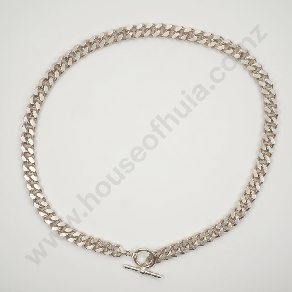 Substantial Sterling Silver Curb Link Necklace Image 1++