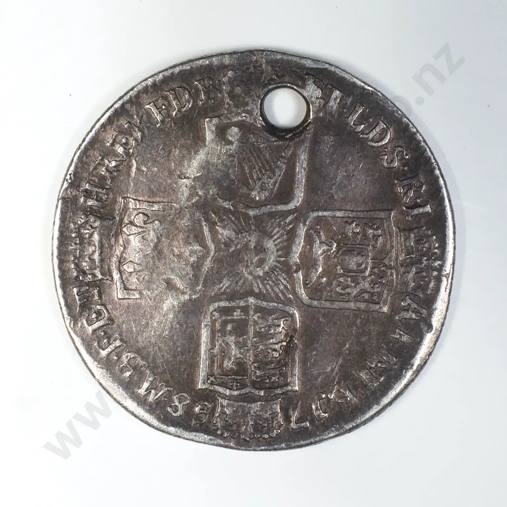1758 United Kingdom Shilling Pendant - Holed Image 1++