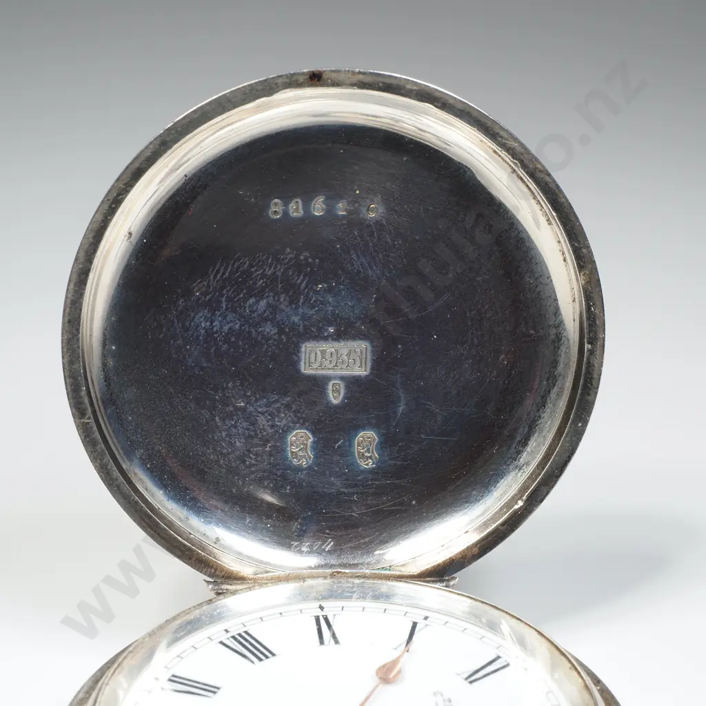 Sterling Silver Pcoket Watch w Intricate Engraving & Winding Key Image 1++