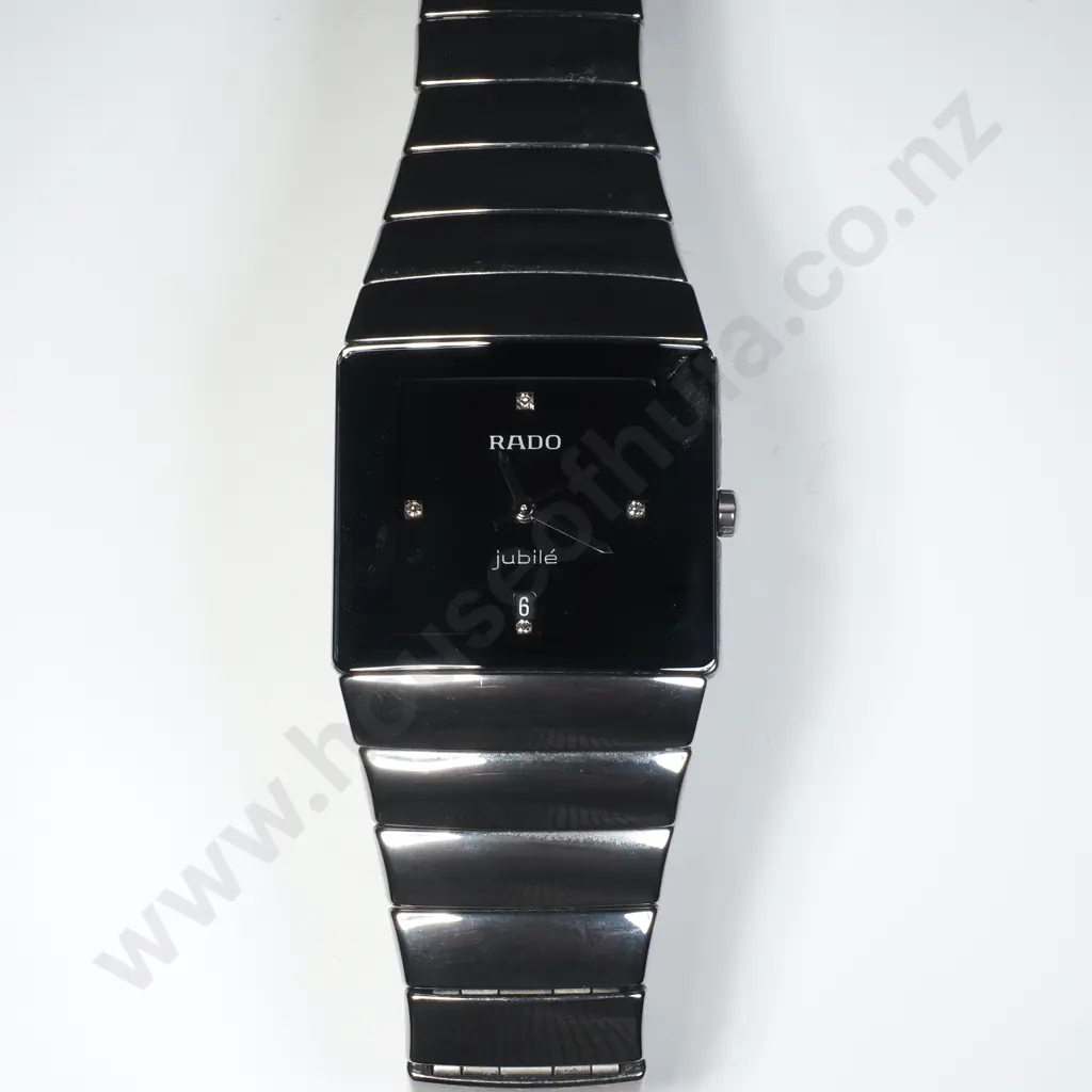 Rado Jubile Wristwatch  Featuring A Black Diamond  Face & Diamond Markers Image 1++