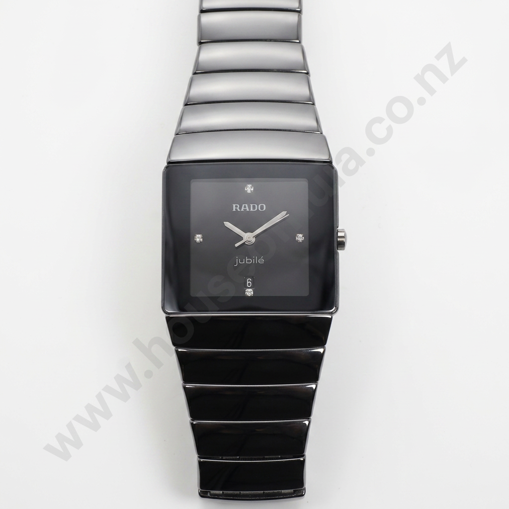 Rado Jubile Wristwatch  Featuring A Black Diamond  Face & Diamond Markers Image 1++
