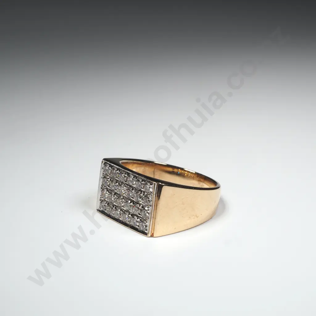 Substantial 9ct Gold Diamond Gents Ring w Valuation for $4700.00 Image 1++