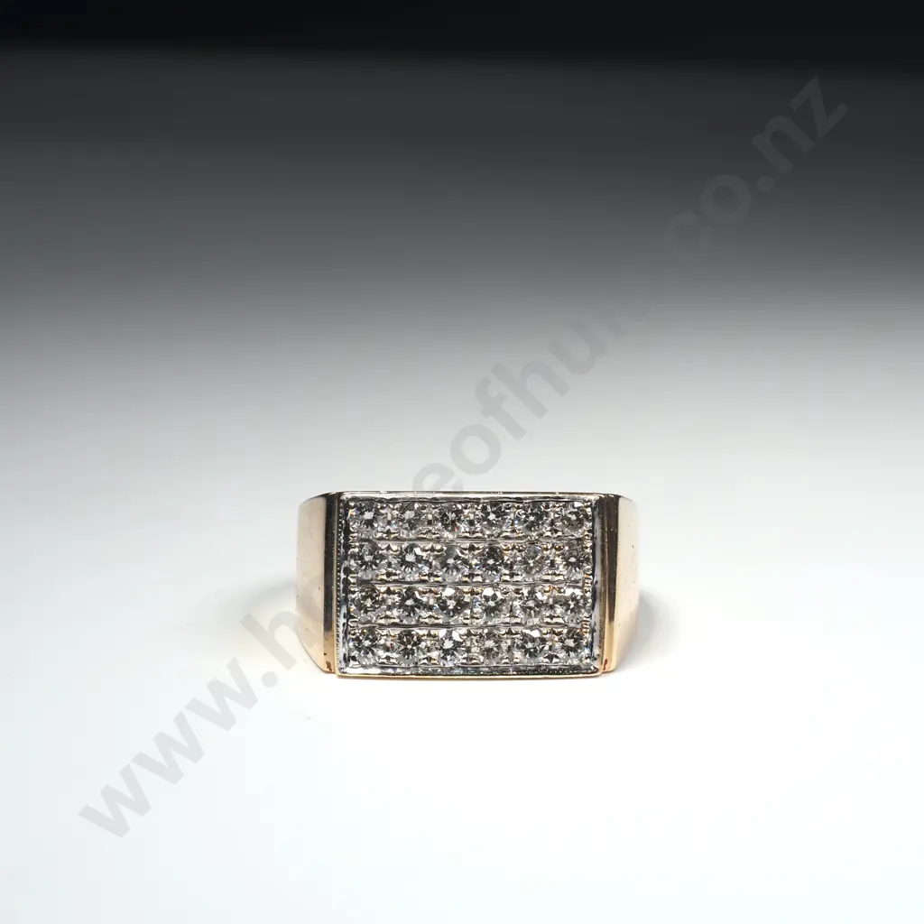 Substantial 9ct Gold Diamond Gents Ring w Valuation for $4700.00 Image 1++