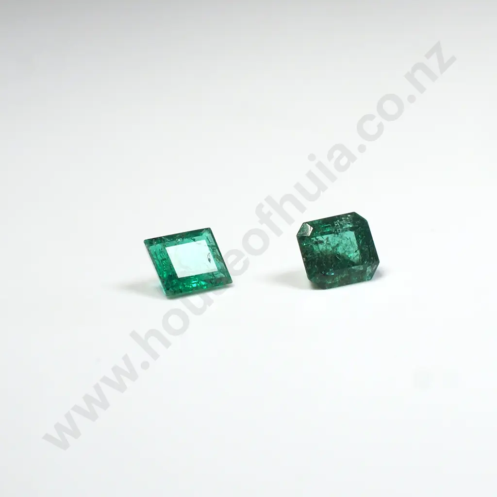 Non Matching Pair of Small Emeralds Image 1++