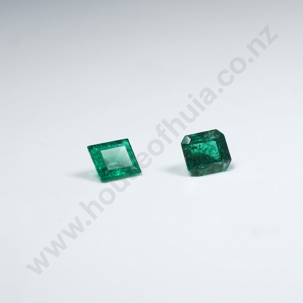 Non Matching Pair of Small Emeralds Image 1++