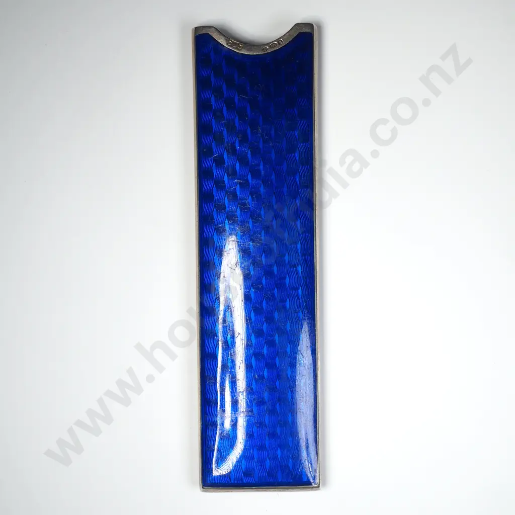 Antique Sterling Silver & Blue Enamel Glasses Case / Slide Image 1++