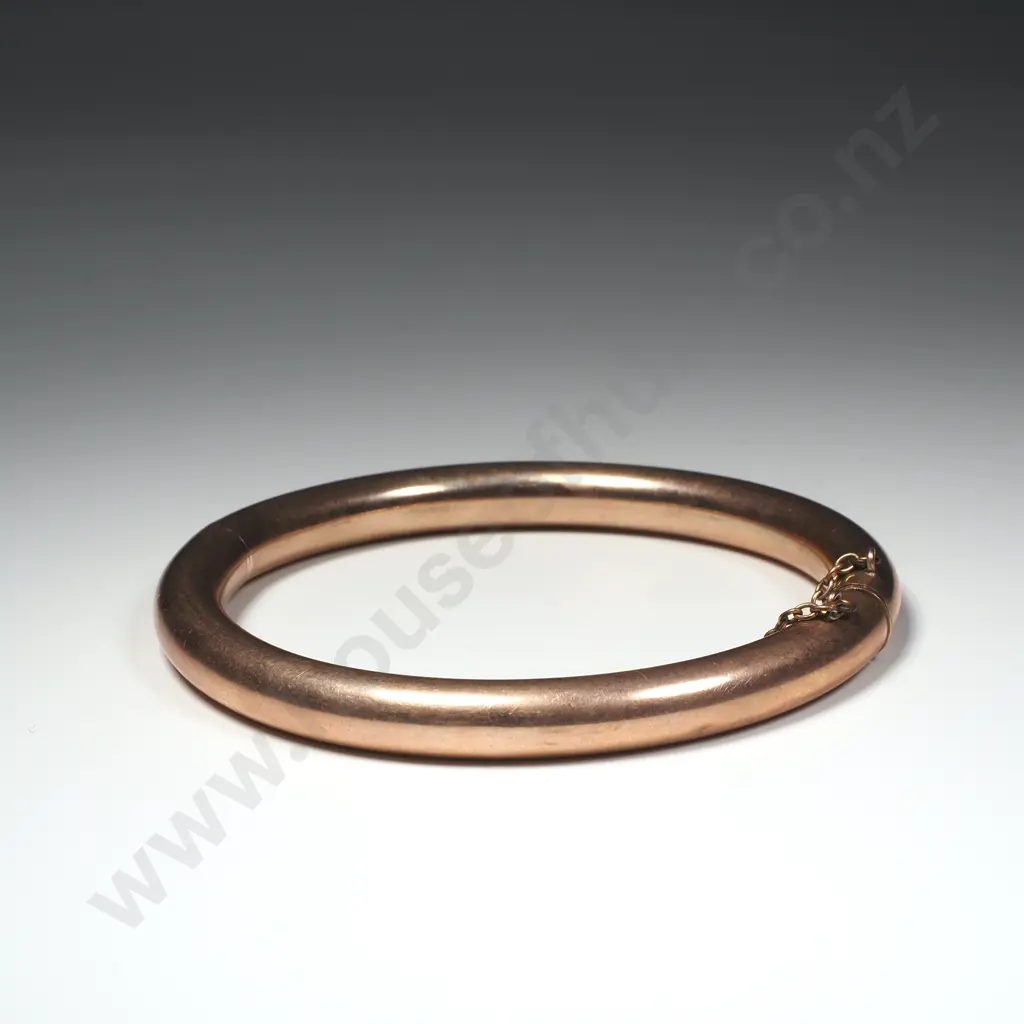 Antique 9ct Gold Hinged Bracelet w Original Petersens Limited Receipt from 1909 Image 1++