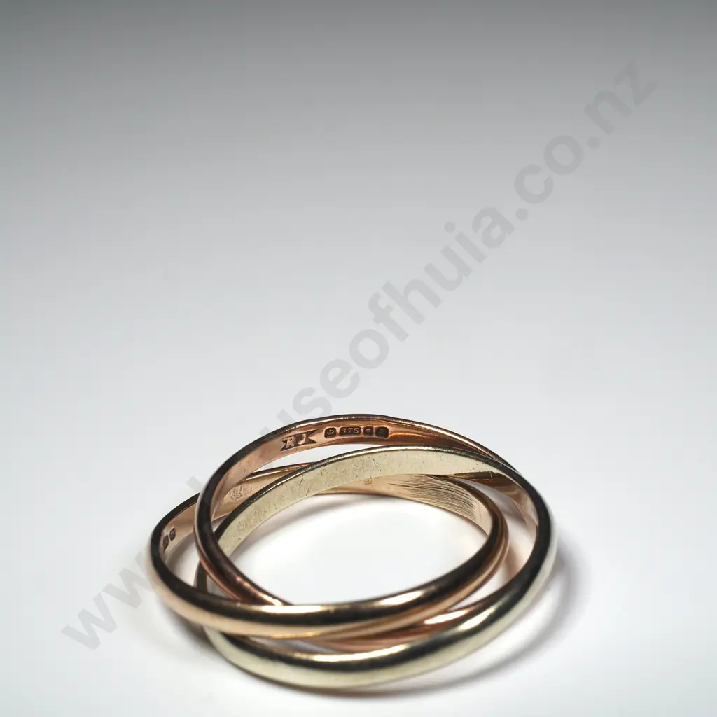 Vintage 9ct Gold Russian Wedding Ring w English Hallmarks Image 1++