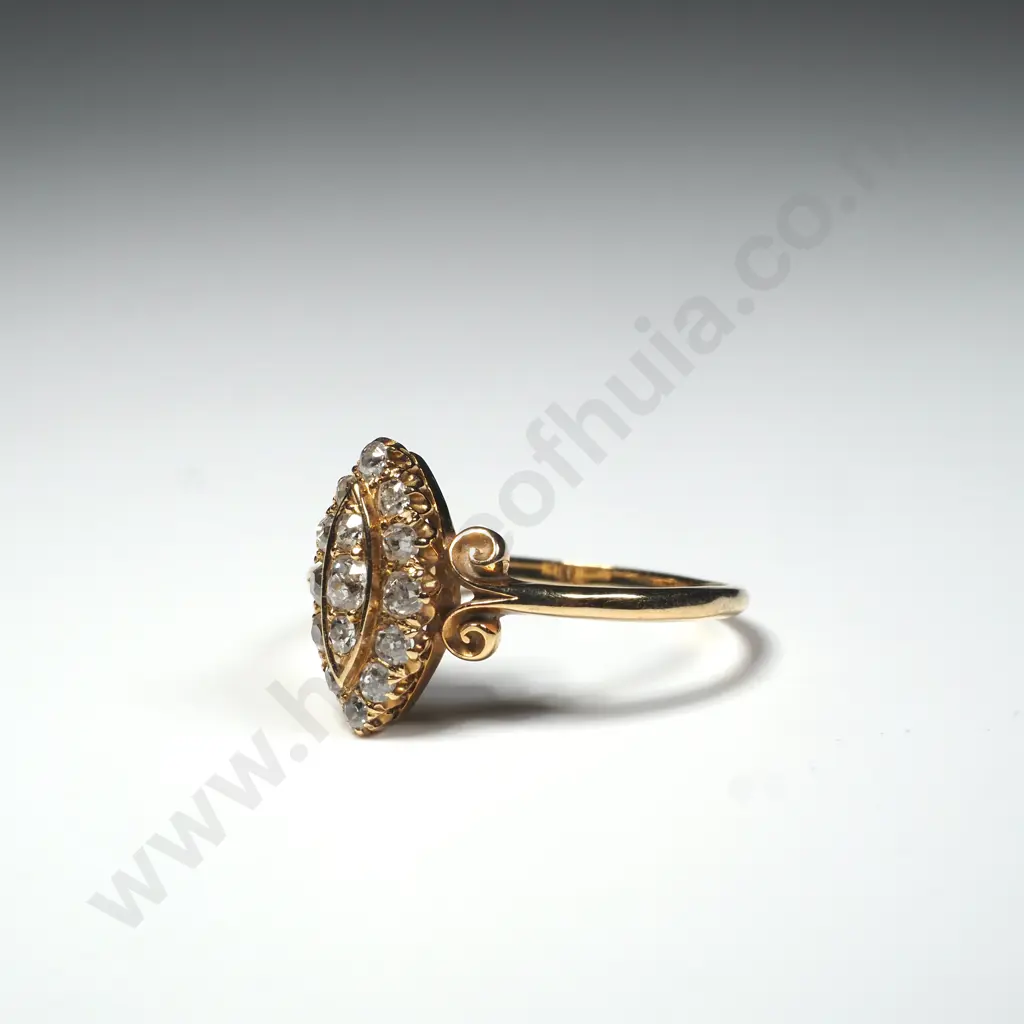 Stunning Antique 18ct Gold Diamond Ring Image 1++