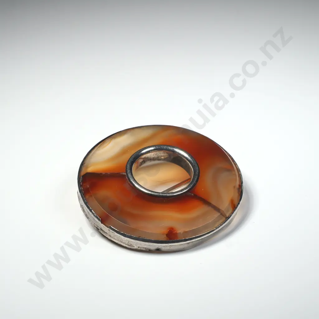 Sterling Silver Scottish Agate Brooch A/F Image 1++