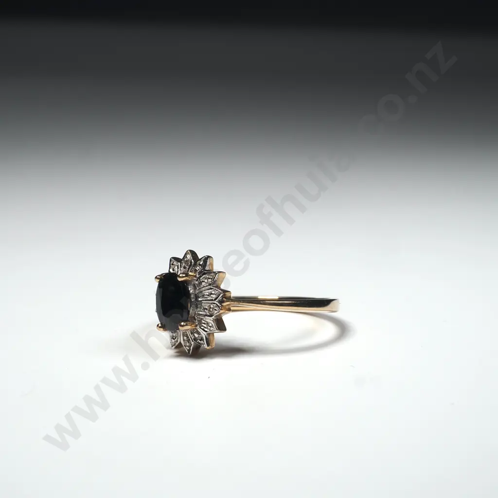 9ct Gold Blue Stone Ring Image 1++