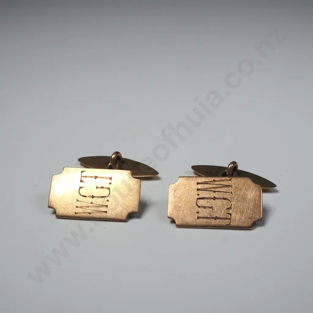 Vintage 9ct Gold Cufflinks Image 1++