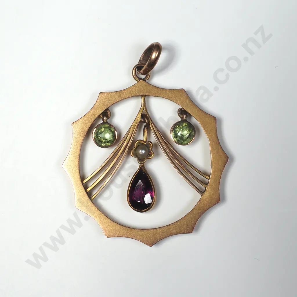 Edwardian 9ct Gold Pendant w Valuation for $1,100.000 Image 1++