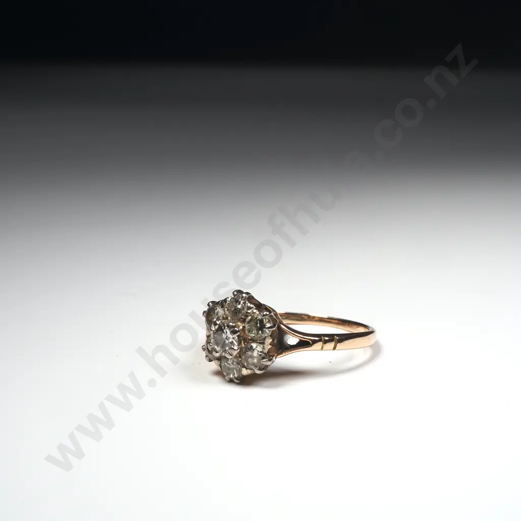 18ct Gold Diamond Cluster Ring Image 1++