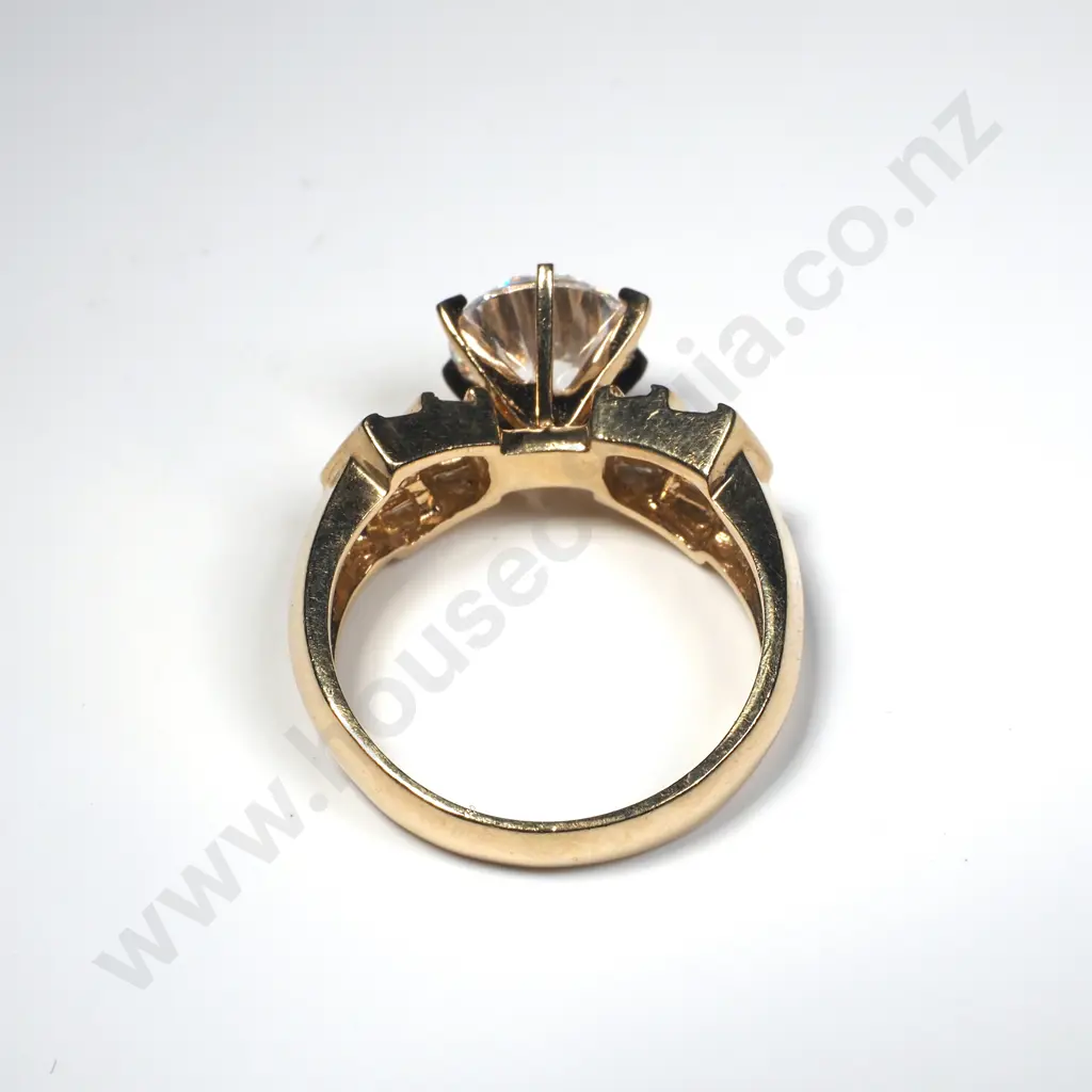 14ct Gold Cubic Zirconia Solitaire Ring - Valuation $2,000.00 Image 1++