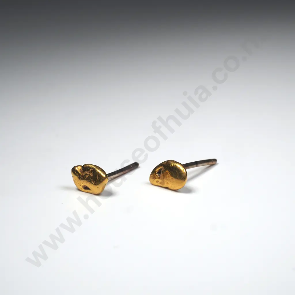 Gold Nugget Earrings Image 1++