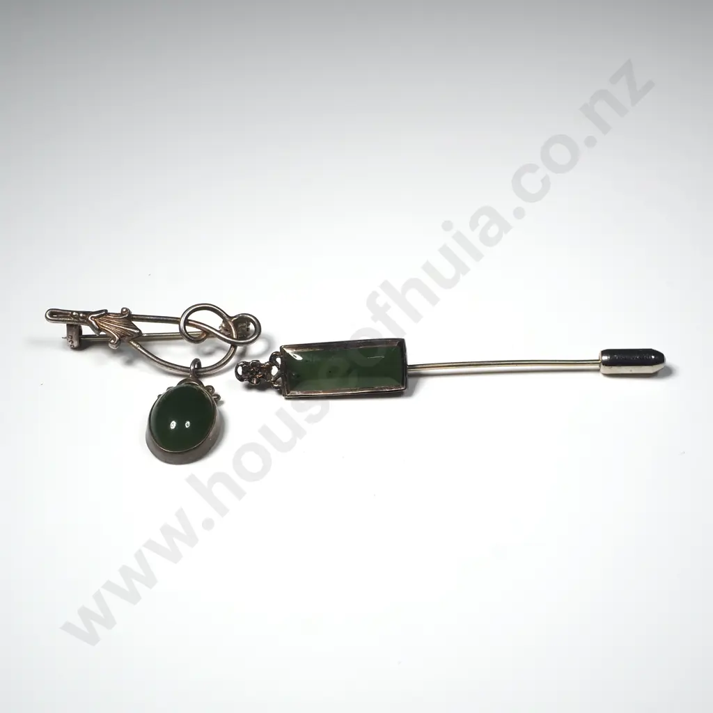 Two Sterling Greenstone Pieces Image 1++