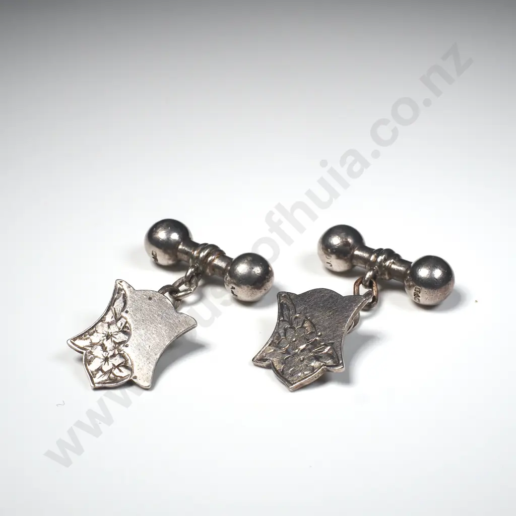 Substantial Sterling Silver Cufflinks w English Hallmarks Image 1++
