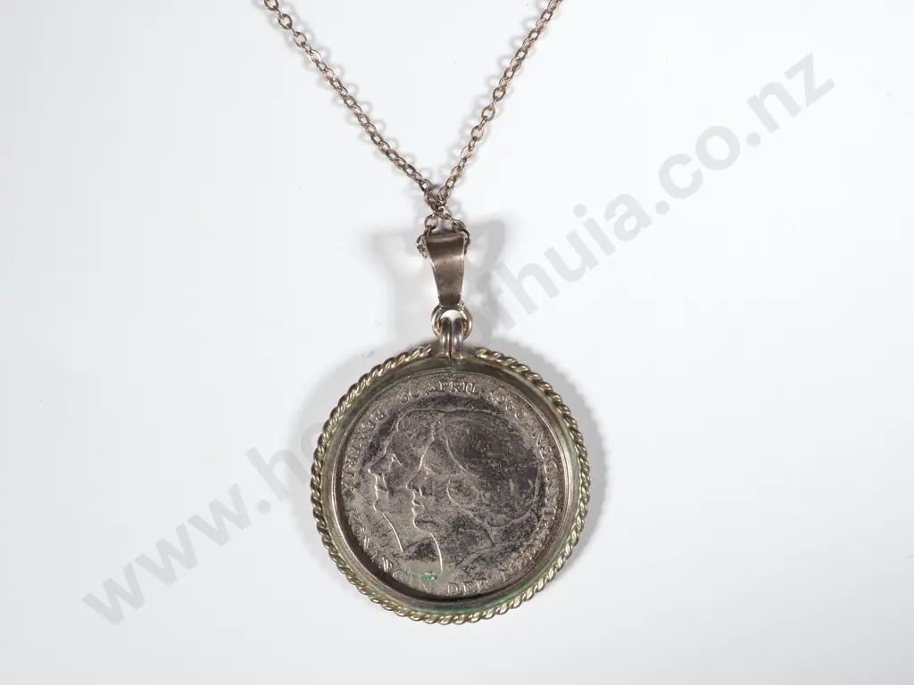 Sterling Silver Mounted Netherlands Gilder On a Chain Image 1++