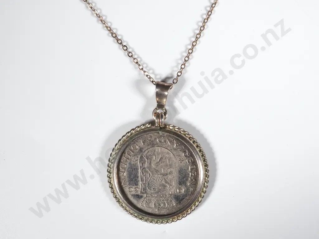 Sterling Silver Mounted Netherlands Gilder On a Chain Image 1++