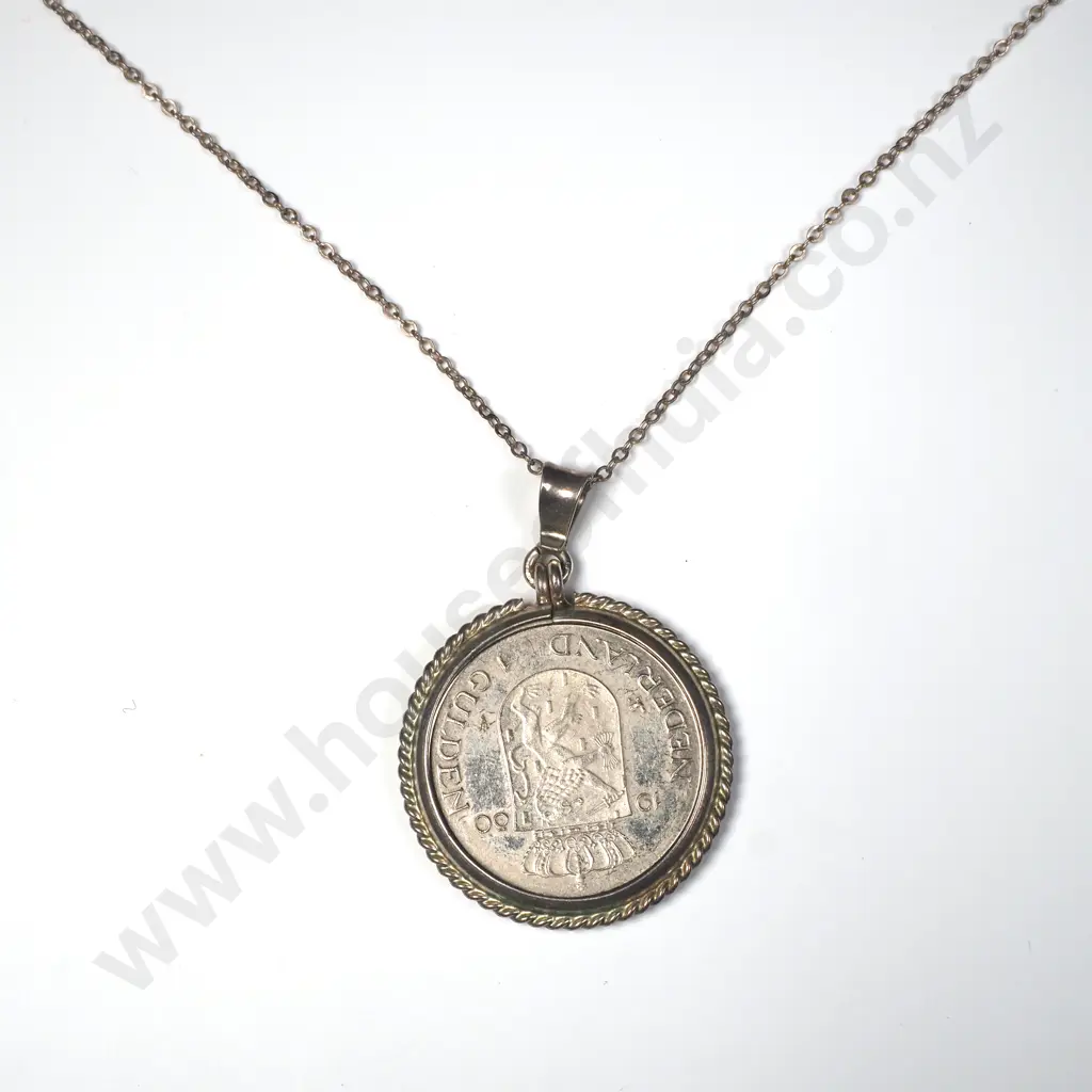 Sterling Silver Mounted Netherlands Gilder On a Chain Image 1++
