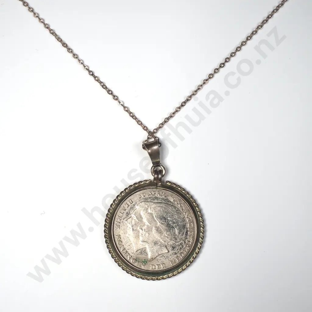 Sterling Silver Mounted Netherlands Gilder On a Chain Image 1++