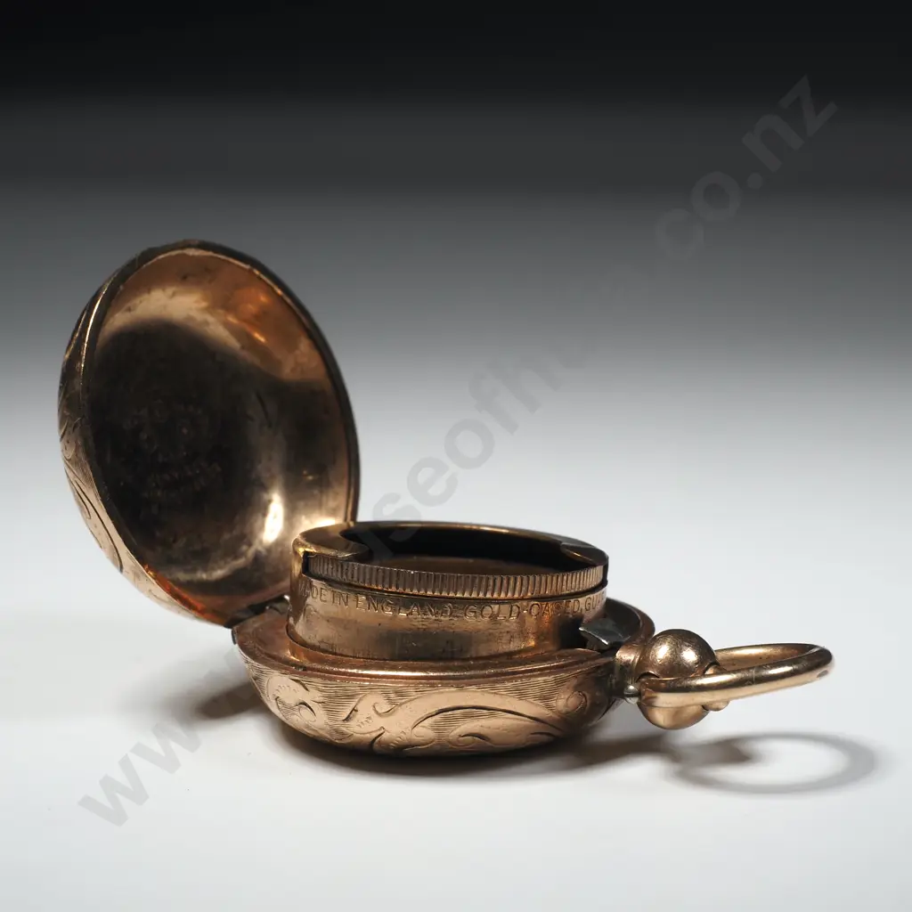 Rolled Gold Sovereign Case w All over Engraving - A/F Image 1++