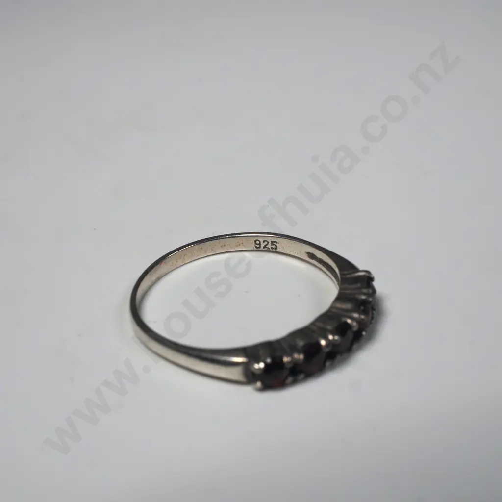 Sterling Silver Red Gem Ring Image 1++