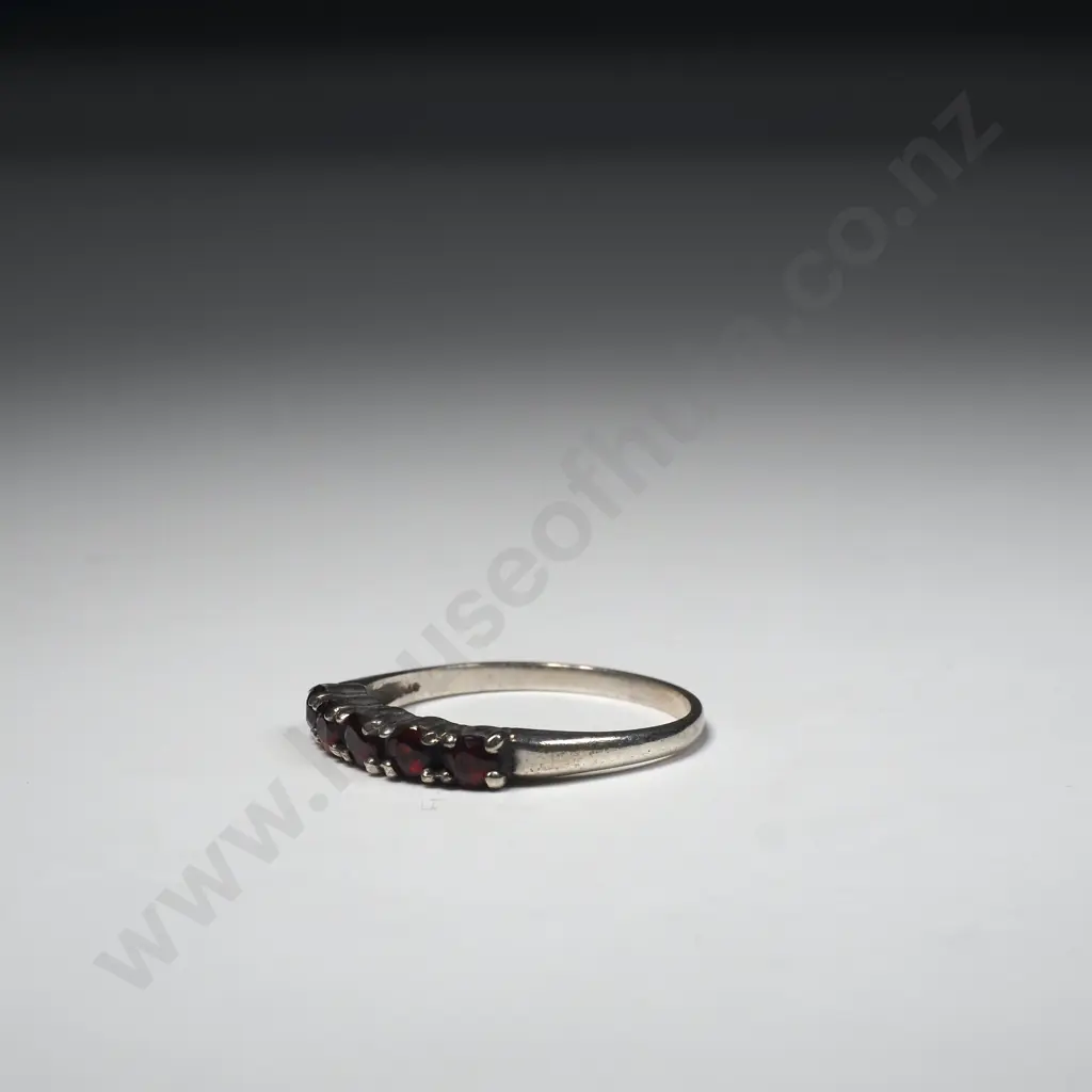 Sterling Silver Red Gem Ring Image 1++