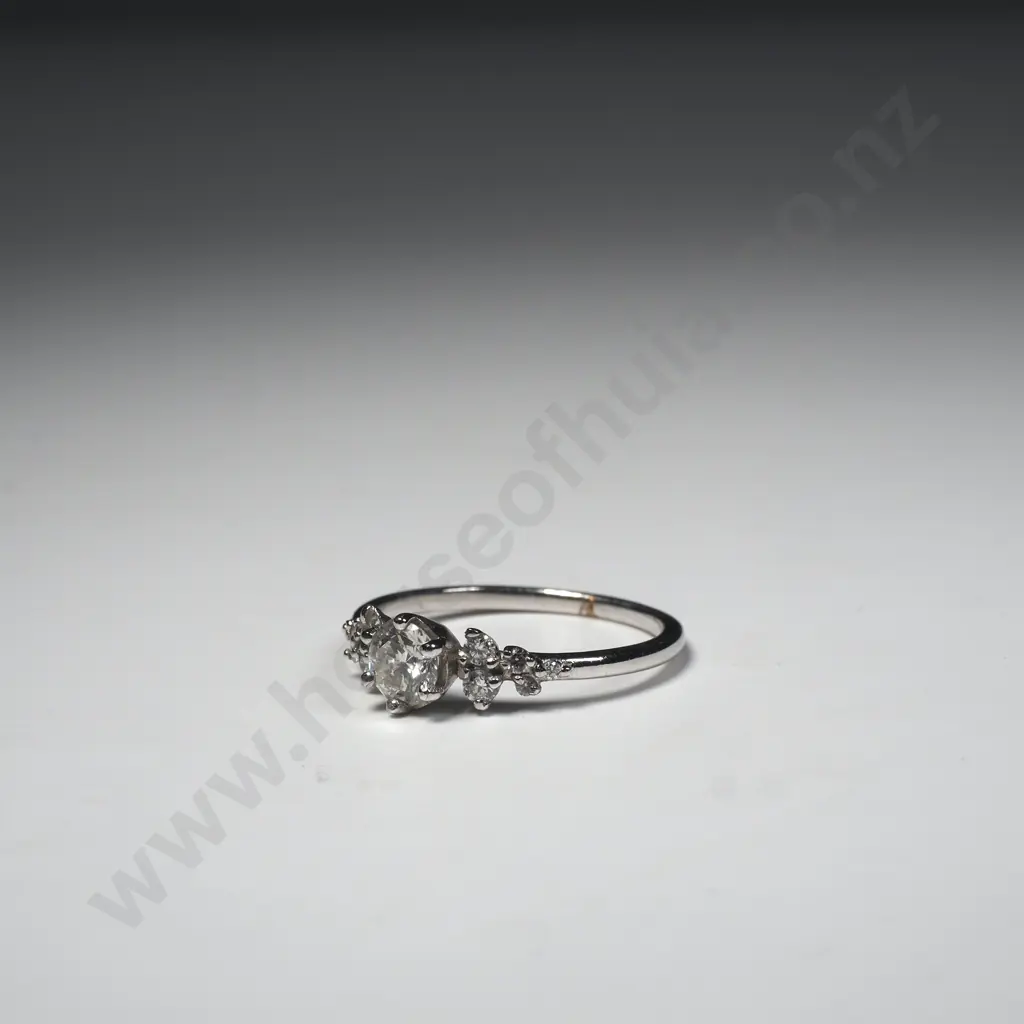 9ct White Gold Solitaire Diamond Ring Image 1++