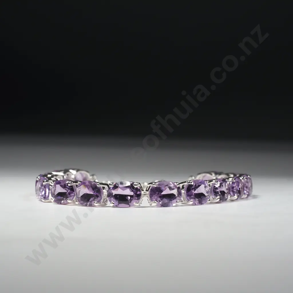 Sterling Silver Amethyst Bracelet Image 1++