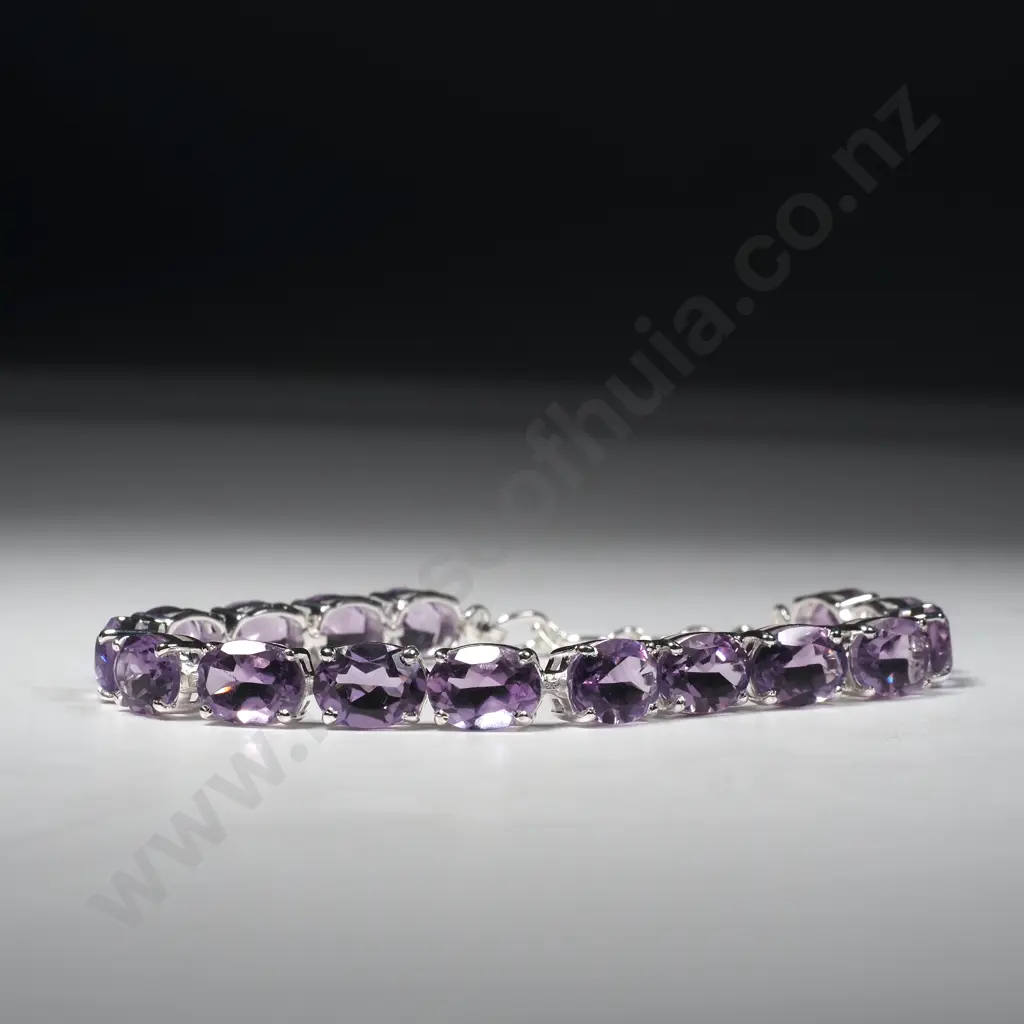 Sterling Silver Amethyst Bracelet Image 1++