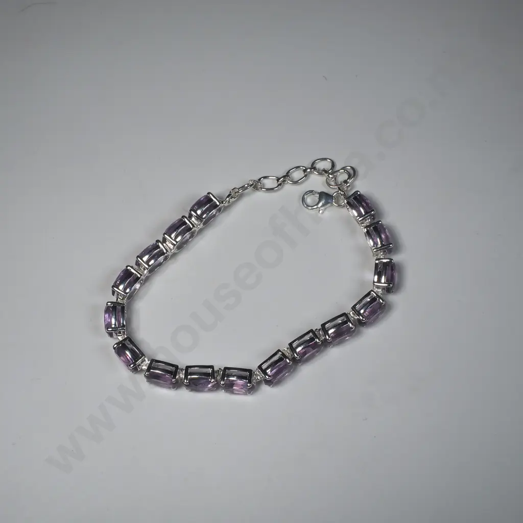 Sterling Silver Amethyst Bracelet Image 1++
