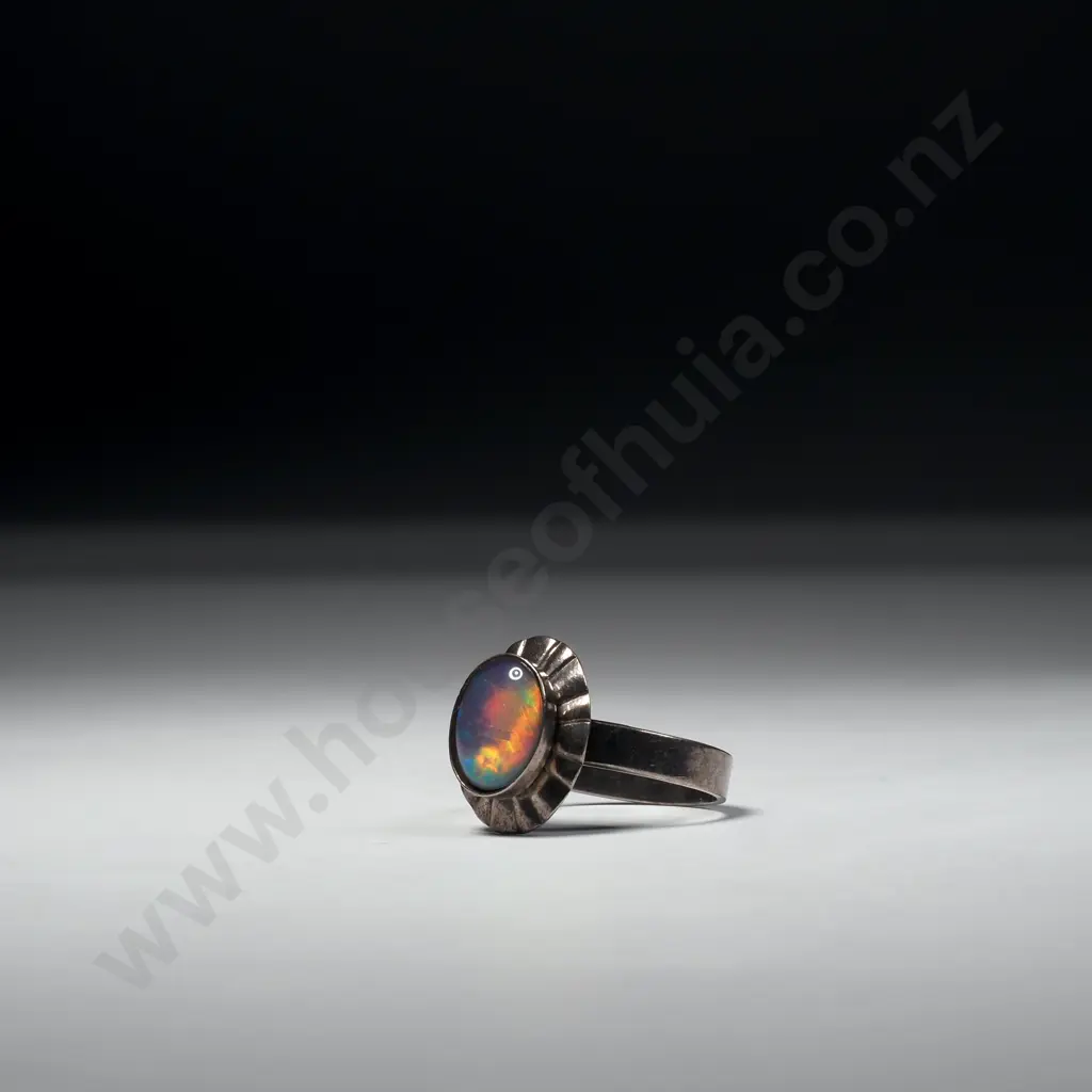 Sterling Silver Opal Doublet Ring Image 1++