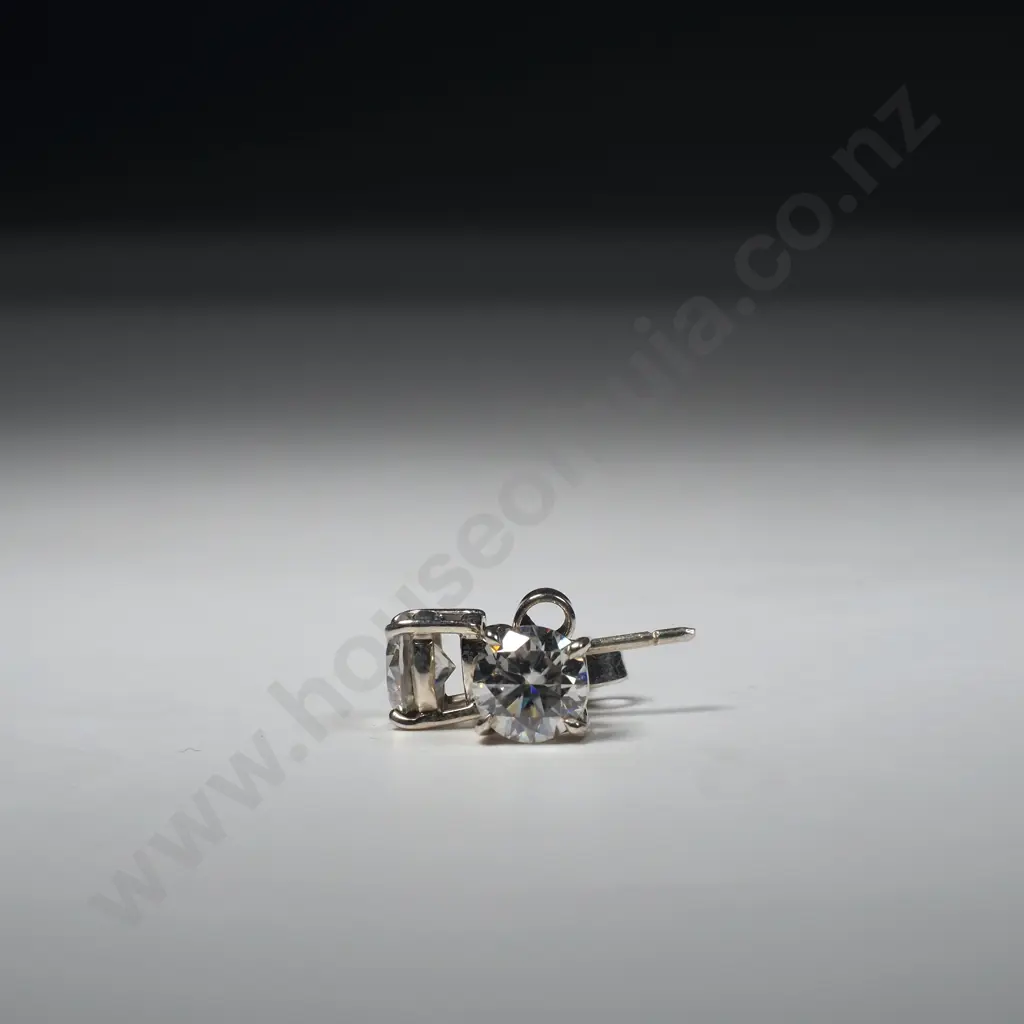Sterling Silver Moissanite Studs Image 1++