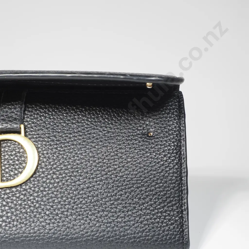 Dior Saddle Lotus Wallet in Black Goat Skin Image 1++