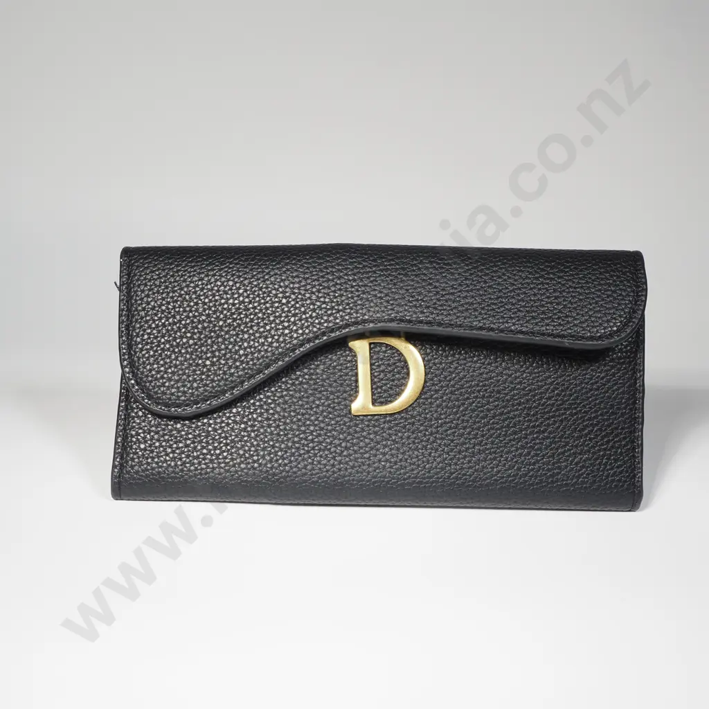 Dior Saddle Lotus Wallet in Black Goat Skin Image 1++