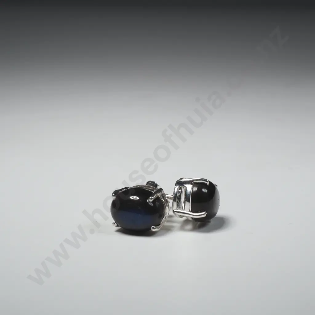 Sterling Silver Labradorite Stud Earrings Image 1++
