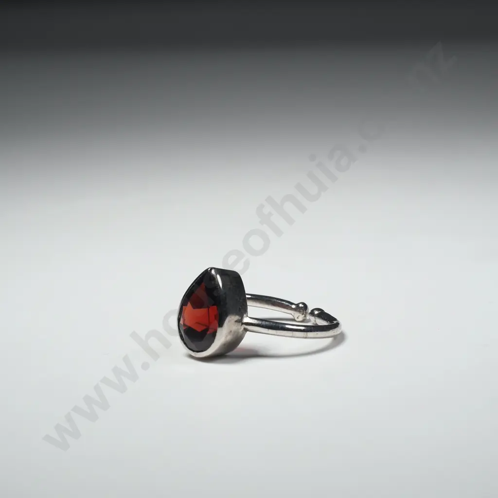 Sterling Silver Garnet Ring Image 1++