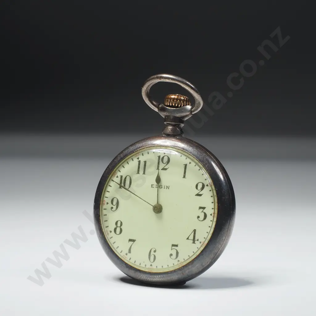 Elgin 7 Jewel  Watch w Half Hunter Case Image 1++
