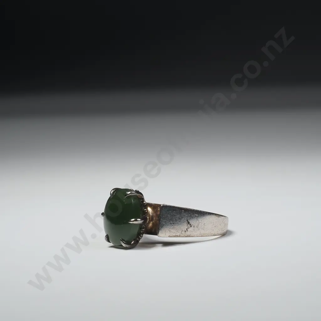 Sterling Silver Greenstone Ring Image 1++
