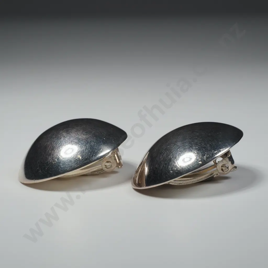 Sterling Silver Round Clip On Earrings Image 1++