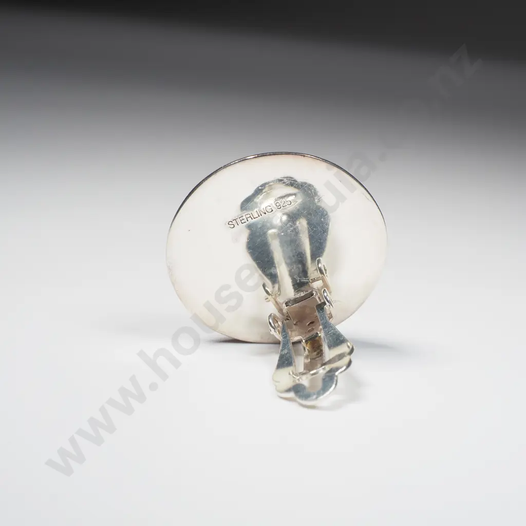 Sterling Silver Round Clip On Earrings Image 1++