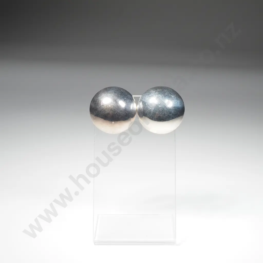 Sterling Silver Round Clip On Earrings Image 1++