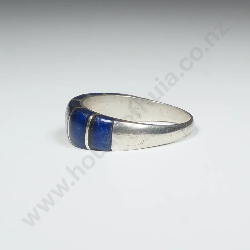 Sterling Silve & Lapis Lazuli Ring Image 1++