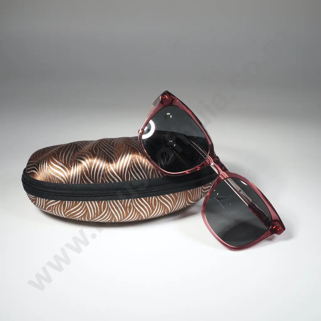 Mimco Pink Framed Sunglasses in Case Image 1++